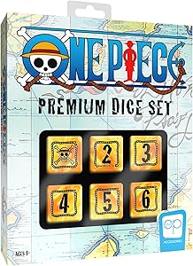 One Piece Premium Dice Set, Custom Dice with Collectible Monkey D. Luffy Tin Case