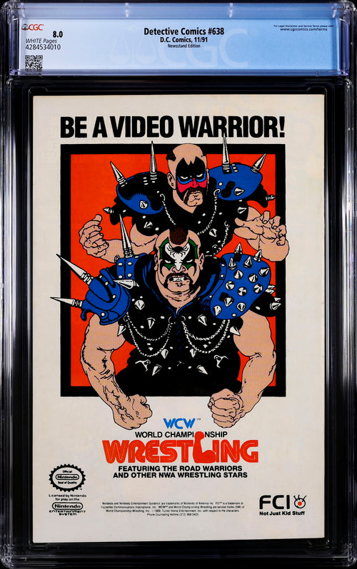 Detective Comics #638 Newsstand Edition CGC 8.0 - DC Comics 11/91