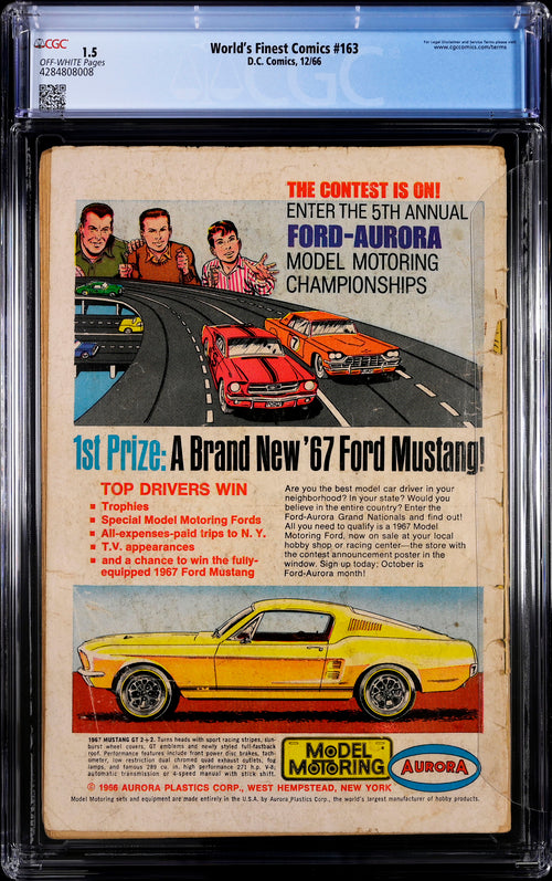 World's Finest Comics #163 CGC 1.5 - DC Comics 12/66