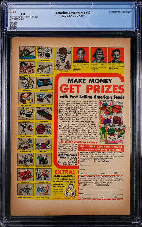 Amazing Adventures #12 CGC 4.0 - Marvel Comics 5/72