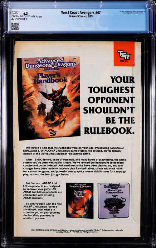 West Coast Avengers #47 CGC 6.5 - Marvel Comics 8/89