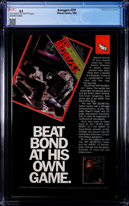 Avengers #291 CGC 8.5 - Marvel Comics 5/88