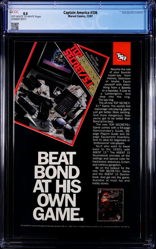 Captain America #336 CGC 8.0 - Marvel Comics 12/87