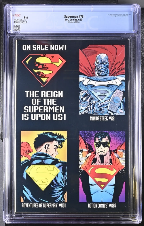 Superman #78 Collector's Edition CGC 9.6 - DC Comics 6/93