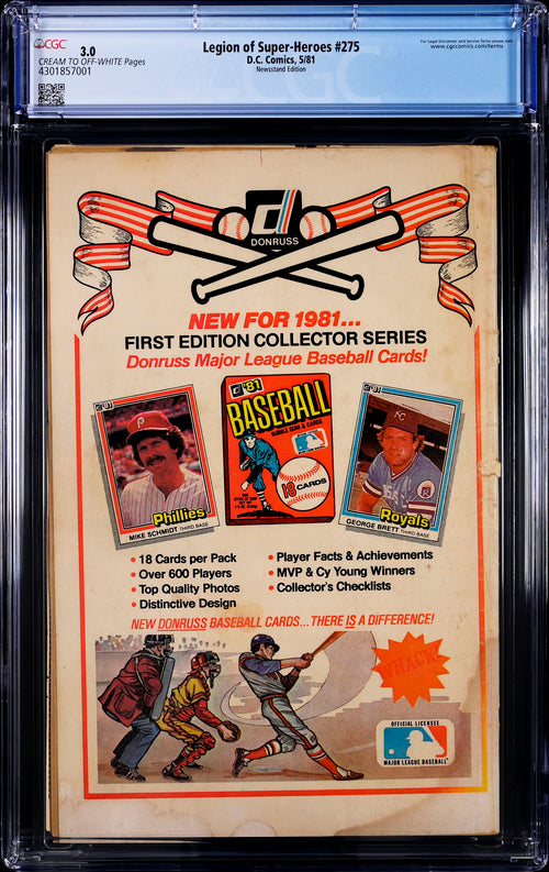 Legion of Super-Heroes #275 Newsstand Edition CGC 3.0 - DC Comics 5/81