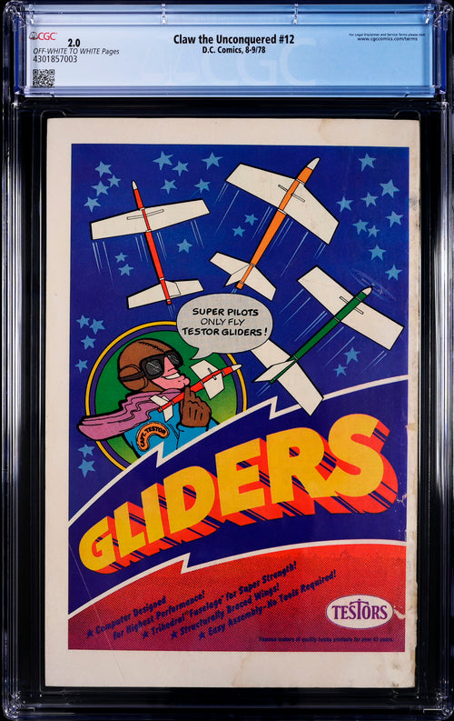 Claw the Unconquered #12 CGC 2.0 - DC Comics 8-9/78