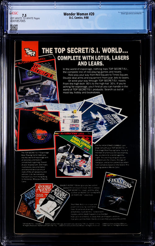 Wonder Woman #20 CGC 7.5 - DC Comics 9/88