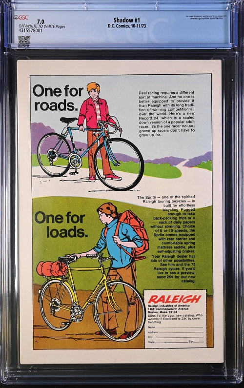 Shadow #1 CGC 7.0 - DC Comics 10-11/73