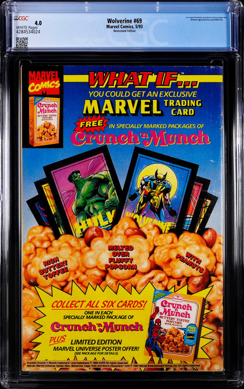 Wolverine #69 Newsstand Edition CGC 4.0 - Marvel Comics 5/93