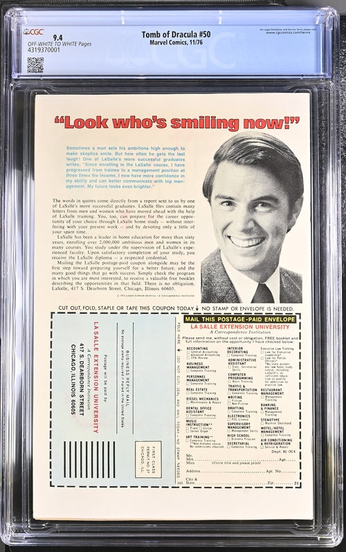 Tomb of Dracula #50 CGC 9.4 - Marvel Comics 11/76