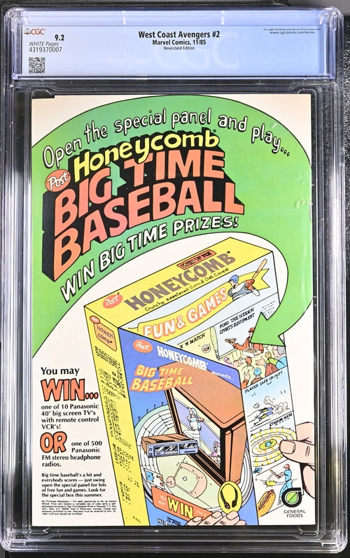West Coast Avengers #2 Newsstand Edition CGC 9.2 - Marvel Comics 11/85