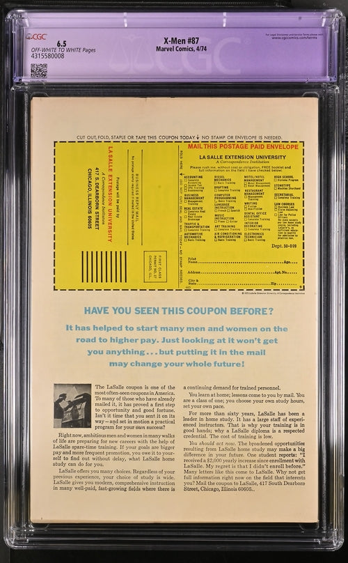 X-Men #87 CGC Restored 6.5 - Marvel Comics 4/74