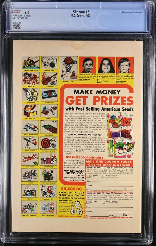 Shazam #2 CGC 6.0 - DC Comics 4/73