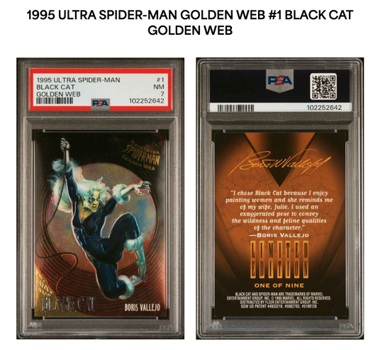 Black Cat PSA 7 - 1995 Ultra Spiderman Golden Web