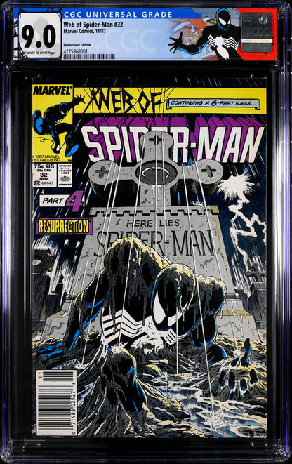 Web of Spider-Man #32 Newsstand Edition CGC 9.0 - Marvel Comics 11/87