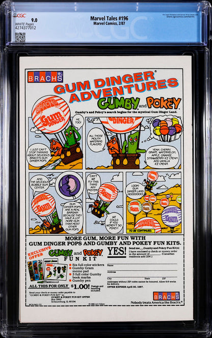 Marvel Tales #196 CGC 9.0 - Marvel Comics 2/87