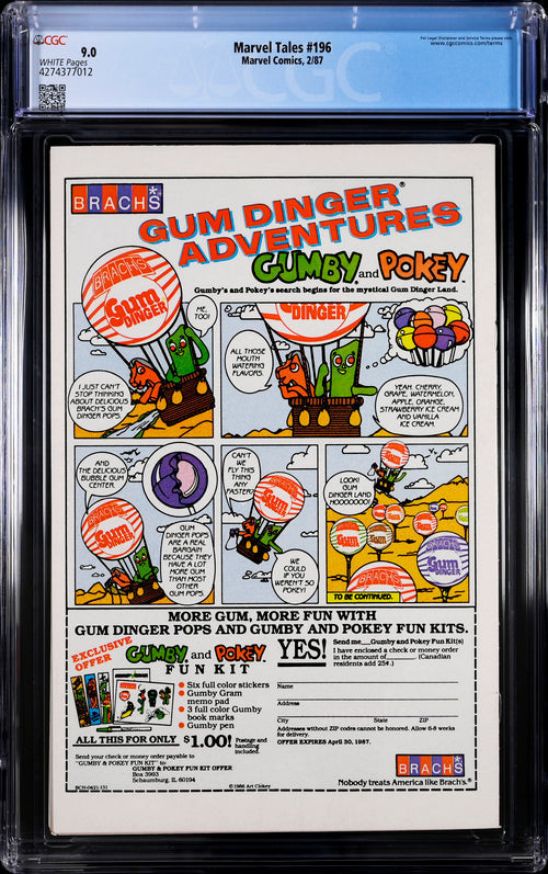 Marvel Tales #196 CGC 9.0 - Marvel Comics 2/87
