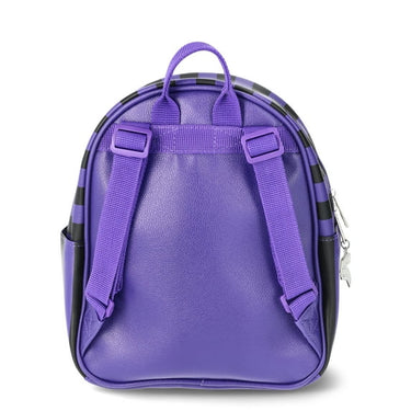 Wednesday Addams Nevermore Academy Striped Mini Backpack, Purple/Black