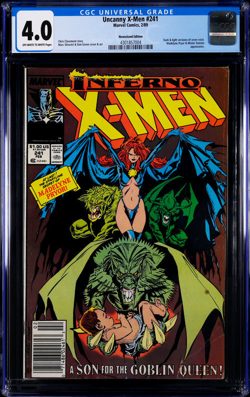Uncanny X-Men #241 Newsstand Edition CGC 4.0 - Marvel Comics 2/89