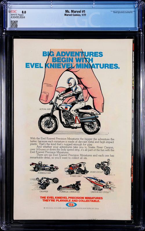 Ms. Marvel #1 CGC 8.0 - Marvel Comics 1/77