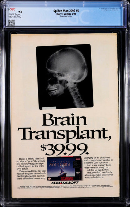 Spider-Man 2099 #5 Newsstand Edition CGC 2.0 - Marvel Comics 3/93