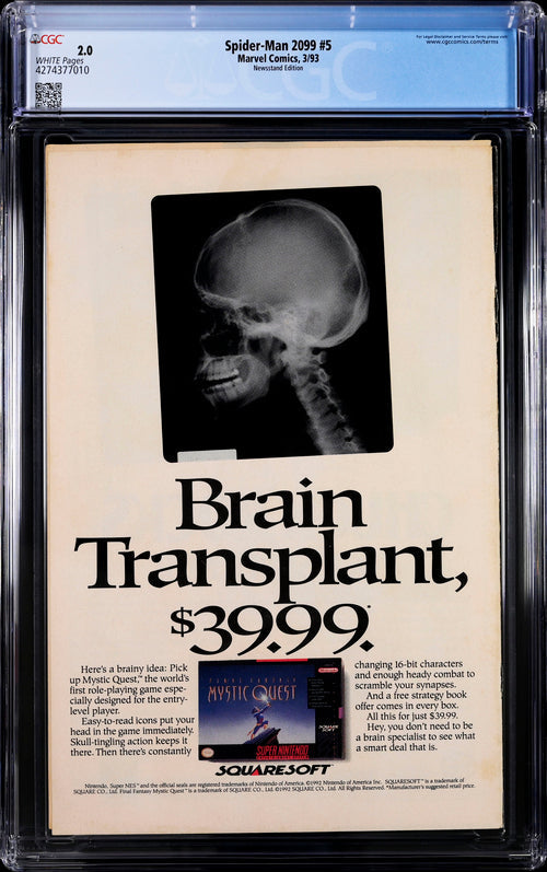 Spider-Man 2099 #5 Newsstand Edition CGC 2.0 - Marvel Comics 3/93