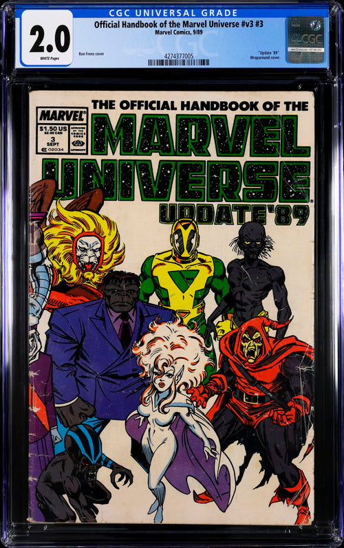 Official Handbook of the Marvel Universe #3 V3 CGC 2.0 - Marvel Comics 9/89