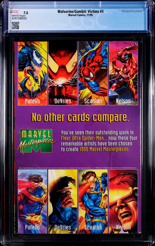 Wolverine/Gambit: Victims #3 CGC 7.5 - Marvel Comics 11/95