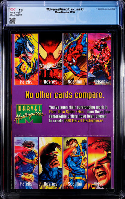Wolverine/Gambit: Victims #3 CGC 7.5 - Marvel Comics 11/95