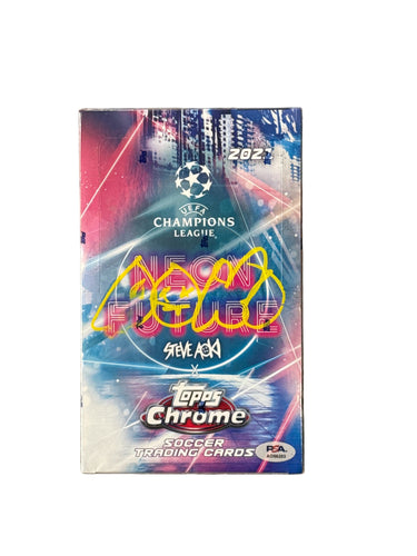 2021 Topps Chrome UEFA Champions Steve Aoki Autographed X Neon Future Sealed Hobby Box