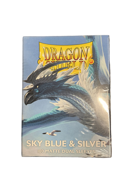 Dual Sky blue and Silver 100 ct Dragon Sleeves