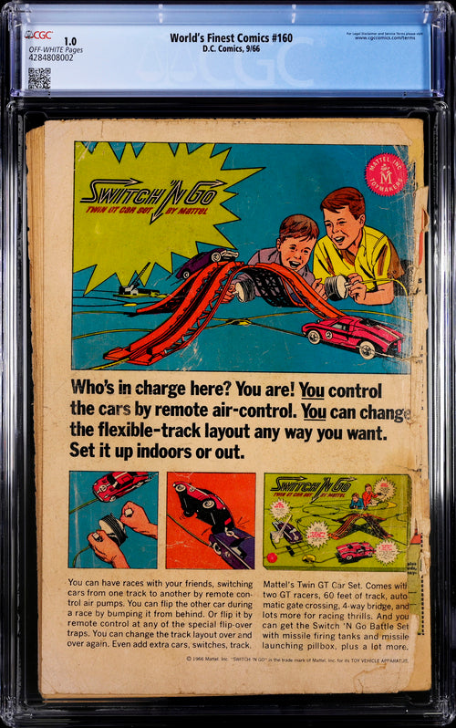 World's Finest Comics #160 CGC 1.0 - DC Comics 9/66