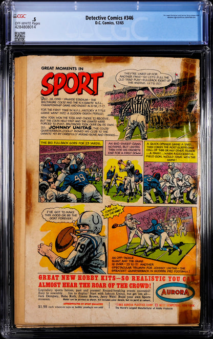 Detective Comics #346 CGC 0.5 - DC Comics 12/65