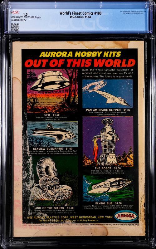 World's Finest Comics #180 CGC 1.5 - DC Comics 11/68