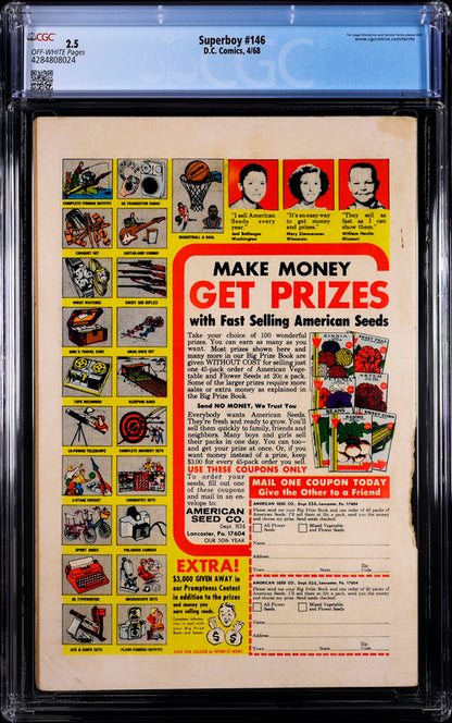 Superboy #146 CGC 2.5 - DC Comics 4/68