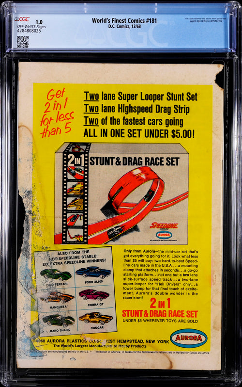 World's Finest Comics #181 CGC 1.0 - DC Comics 12/68