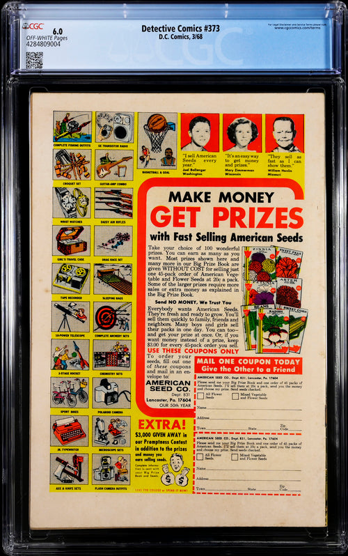 Detective Comics #373 CGC 6.0 - DC Comics 3/68