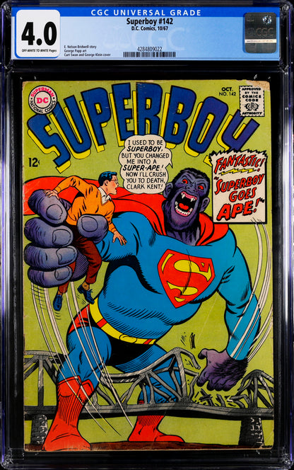 Superboy #142 CGC 4.0 - DC Comics 10/67
