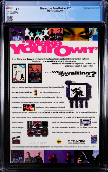 Namor, the Sub-Mariner #37  CGC 9.2 - Marvel Comics 4/93