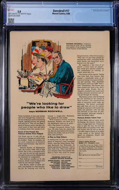 Daredevil #17 CGC 5.0 - Marvel Comics 6/66