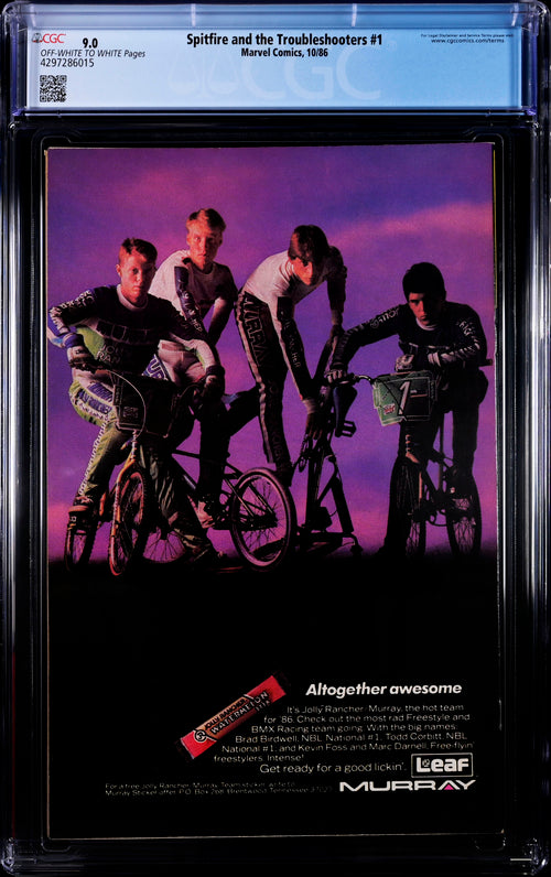 Spitfire and the Troubleshooters #1 CGC 9.0 - Marvel Comics 10/86