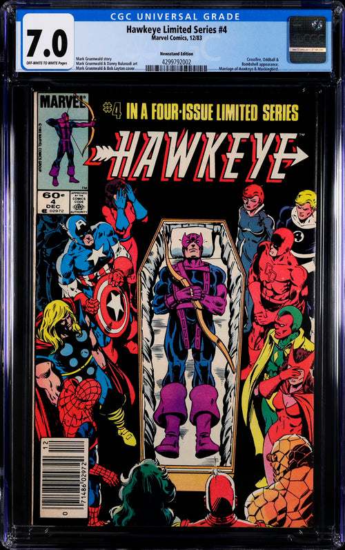 Hawkeye Limited Series #4 Newsstand Edition CGC 7.0 - Marvel Comics 12/83