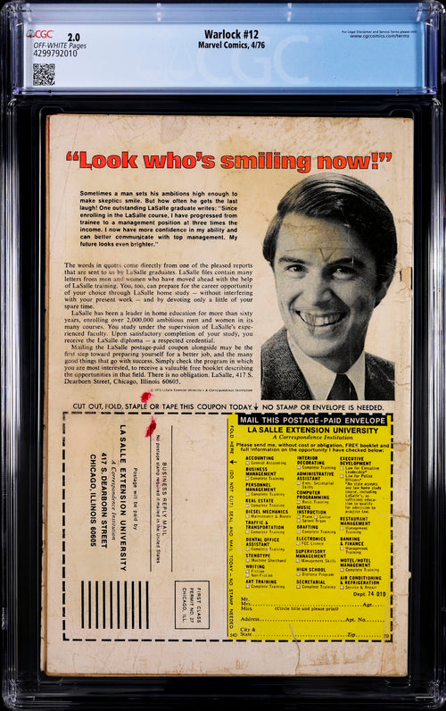 Warlock #12 CGC 2.0 - Marvel Comics 4/76