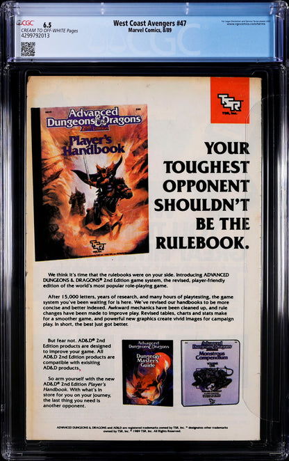 West Coast Avengers #47 CGC 6.5 - Marvel Comics 8/89