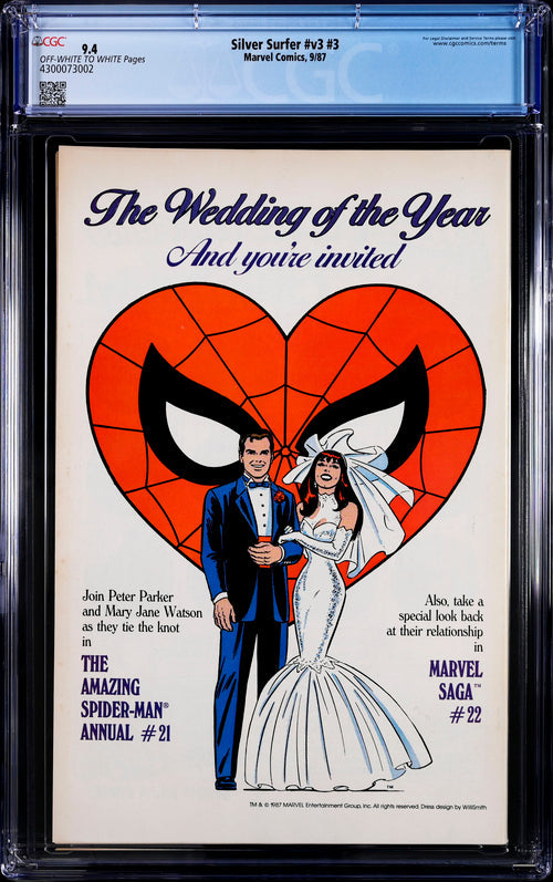 Silver Surfer #3 V3 CGC 9.4 - Marvel Comics 9/87