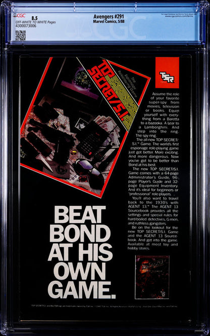 Avengers #291 CGC 8.5 - Marvel Comics 5/88