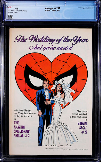 Avengers #283 CGC 9.4 - Marvel Comics 9/87