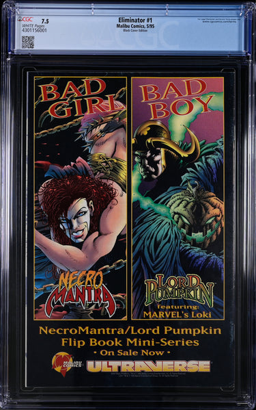 Eliminator #1 Black Cover Edition CGC 7.5 - Malibu Comics 5/95