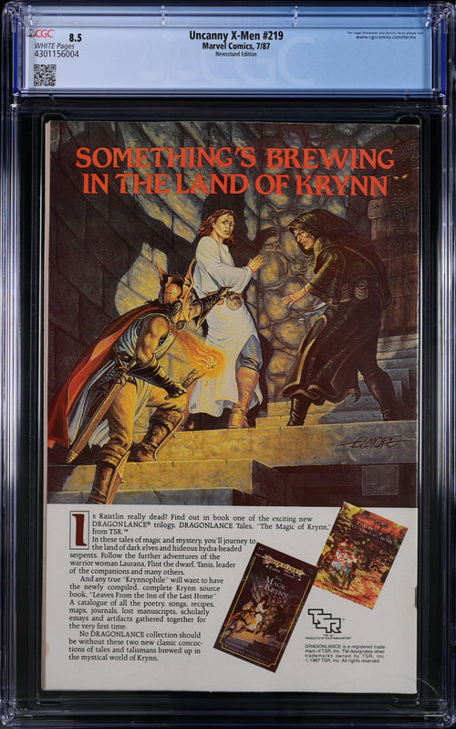 Uncanny X-Men #219 Newsstand Edition CGC 8.5 - Marvel Comics 7/87