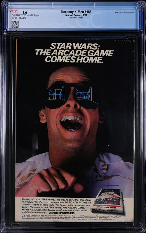 Uncanny X-Men #185 Newsstand Edition CGC 5.0 - Marvel Comics 9/84